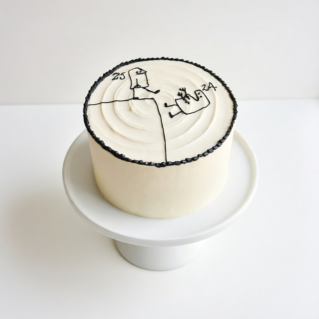 Minimalist Sketch Cake